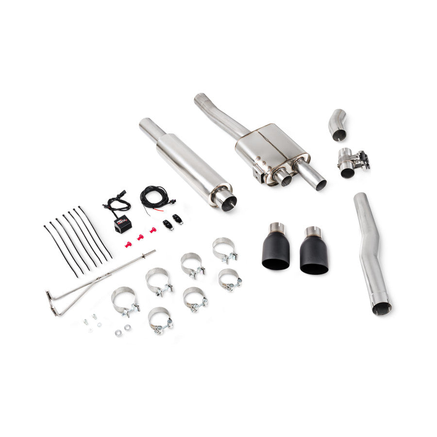 Scorpion TunR Resonated cat-back 3” system with valve - Ceramic Black Tips for S & JCW